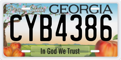 GA license plate CYB4386