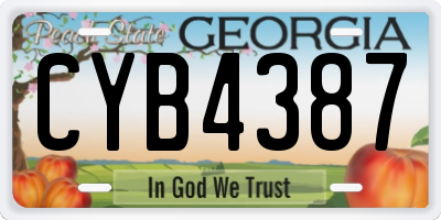 GA license plate CYB4387