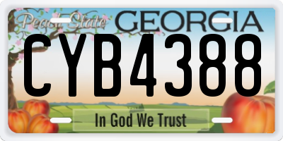 GA license plate CYB4388