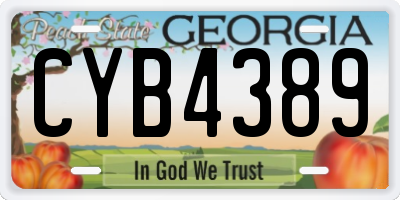 GA license plate CYB4389