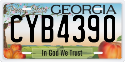 GA license plate CYB4390