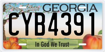 GA license plate CYB4391
