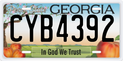 GA license plate CYB4392
