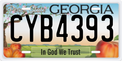 GA license plate CYB4393