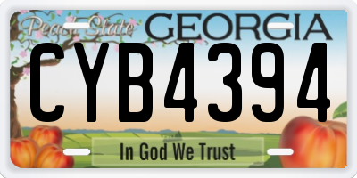 GA license plate CYB4394