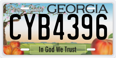 GA license plate CYB4396
