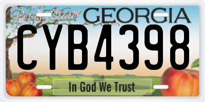 GA license plate CYB4398