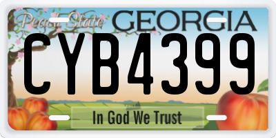 GA license plate CYB4399