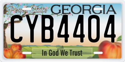 GA license plate CYB4404