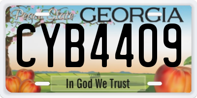 GA license plate CYB4409