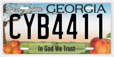 GA license plate CYB4411