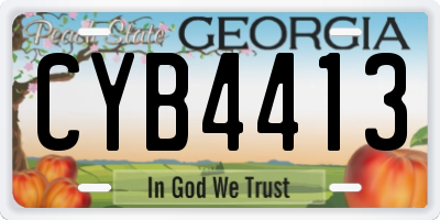 GA license plate CYB4413