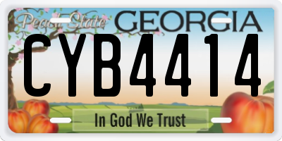 GA license plate CYB4414