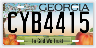 GA license plate CYB4415