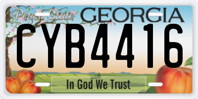 GA license plate CYB4416
