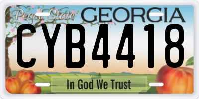 GA license plate CYB4418