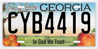 GA license plate CYB4419