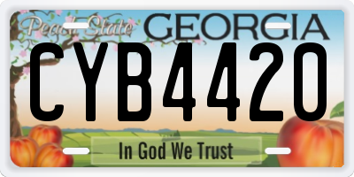 GA license plate CYB4420