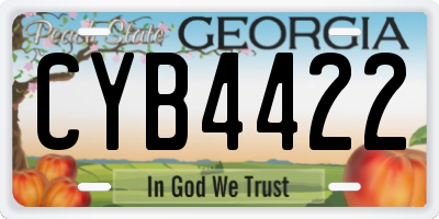 GA license plate CYB4422