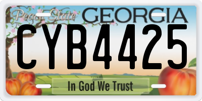 GA license plate CYB4425