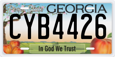 GA license plate CYB4426
