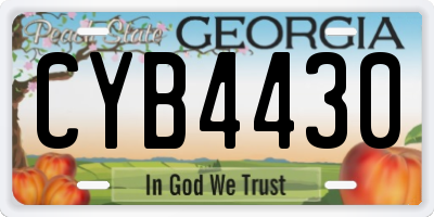 GA license plate CYB4430