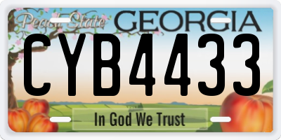 GA license plate CYB4433
