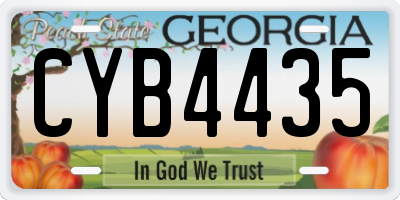 GA license plate CYB4435