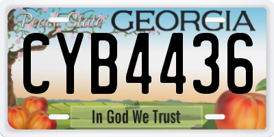 GA license plate CYB4436