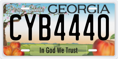 GA license plate CYB4440