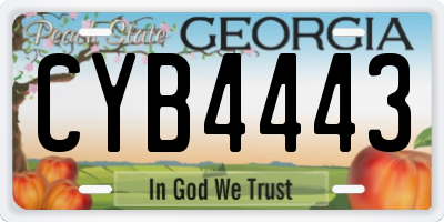 GA license plate CYB4443