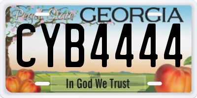 GA license plate CYB4444