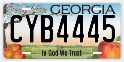 GA license plate CYB4445