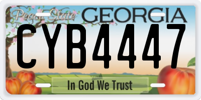 GA license plate CYB4447