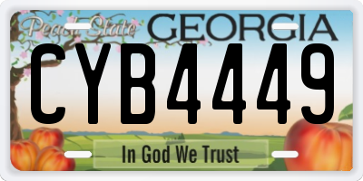 GA license plate CYB4449