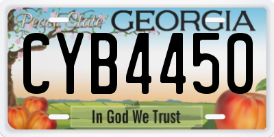 GA license plate CYB4450