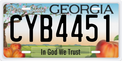 GA license plate CYB4451