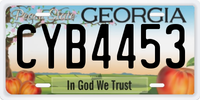 GA license plate CYB4453