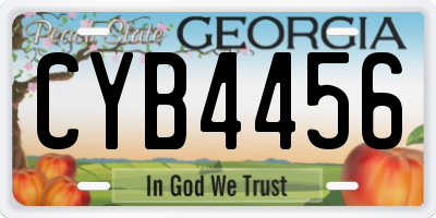 GA license plate CYB4456
