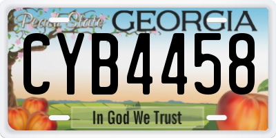 GA license plate CYB4458