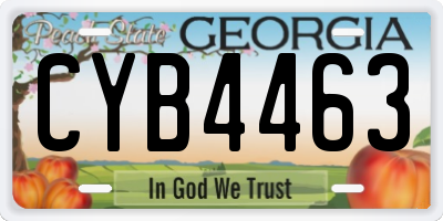 GA license plate CYB4463