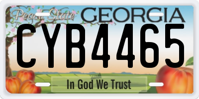 GA license plate CYB4465