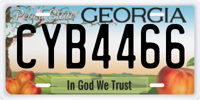 GA license plate CYB4466