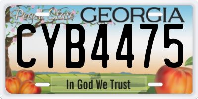 GA license plate CYB4475