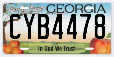 GA license plate CYB4478