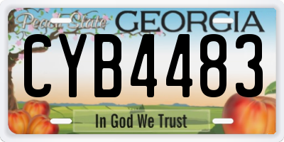 GA license plate CYB4483