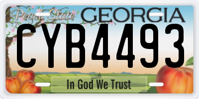 GA license plate CYB4493