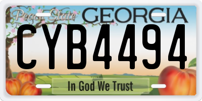 GA license plate CYB4494