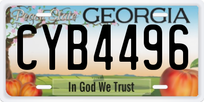 GA license plate CYB4496