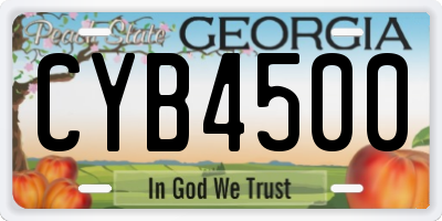 GA license plate CYB4500